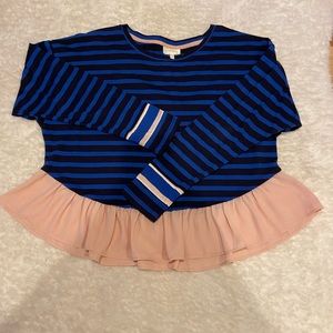 Anthropologie Deletta Striped Crewneck Top
